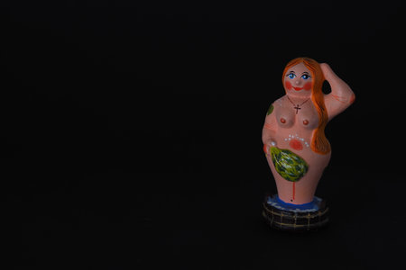 Funny figurines of plaster, clay and ceramics. Bath. The people in the steam room.の写真素材