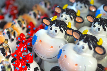 Toy bull. Symbol of the year 2021.の写真素材