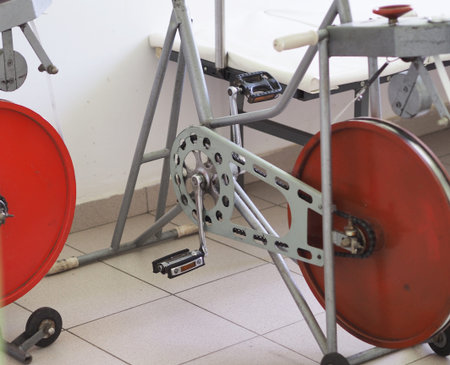 Rehabilitation therapy and sports hall with equipment and exercise machines for recovery. High...