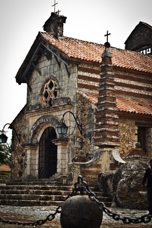St. Stanislaus Church in Altos de Chavon, La Romana, Dominican Republicの写真素材