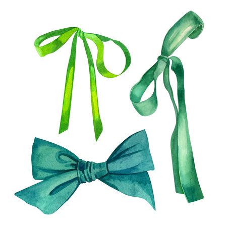 A set of watercolor objects. Suitable for the design of postcards, invitations, weddings and celebrations, scrapbooking.の写真素材