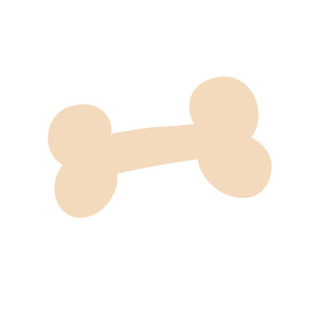 Bone. Dog treat, bone drawn in vector on a white background. For printing, creativity, scrapbooking.のイラスト素材