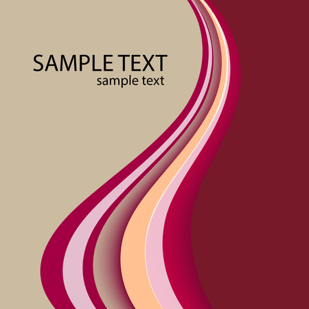 Curved lines, beige background, burgundy background.Rasterized copy.のイラスト素材