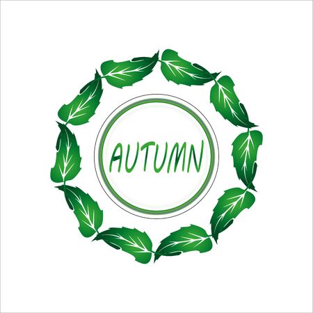 Wreath of green leaves.Raster copy.のイラスト素材