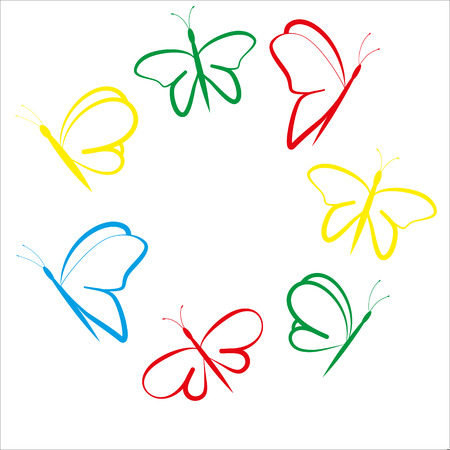 Butterflies colored flying.Raster copy.のイラスト素材