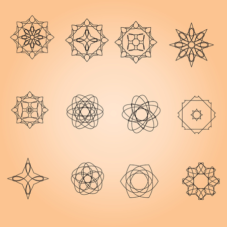 A set of minimal round patternsのイラスト素材