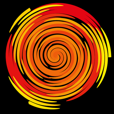 Color spiral on a black background, abstractionのイラスト素材