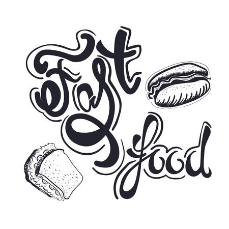 Fast food iconのイラスト素材