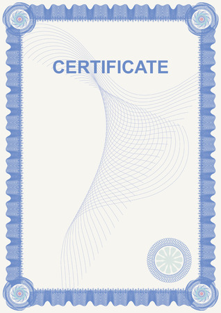 White certificate. Blue border of linesのイラスト素材