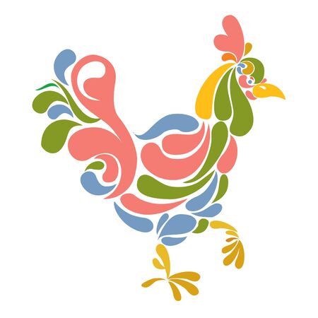 Colorful cock is symbol of new yearのイラスト素材