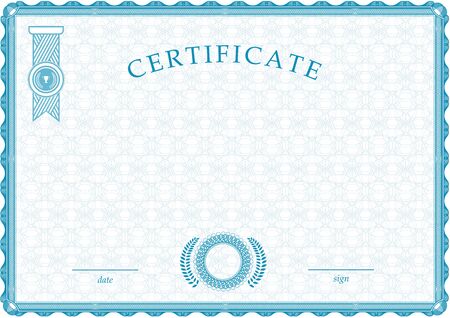 Blue guilloche official certificate.のイラスト素材
