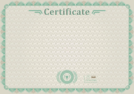Green beige official certificate. Guilloche borderのイラスト素材