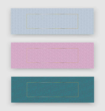Textured backgrounds for Business banners with thin gold square. Social Media Design. Many texturesのイラスト素材