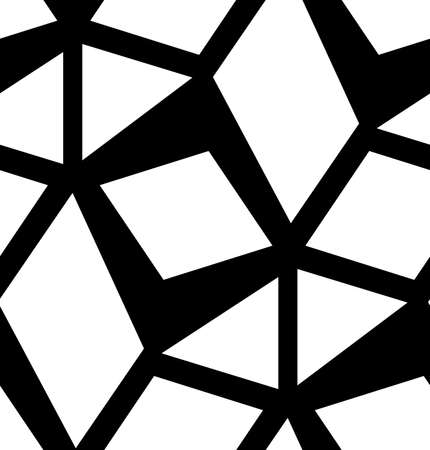 Geometry white black simple seamless pattern. Triangle, square design elements. Vector illustration for cloth, wrapping paper, cover, fabricのイラスト素材