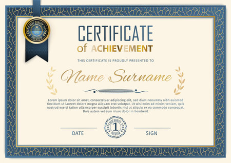 Vintage ornamental border certificate. Business simple design. Vector illustrationのイラスト素材