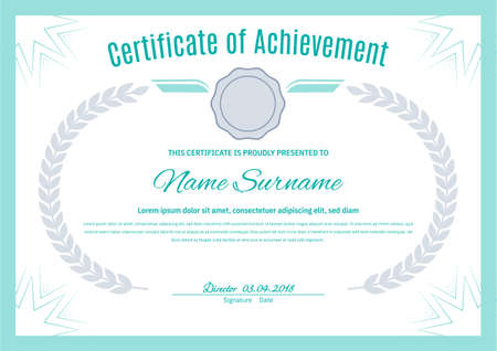 Certificate line mandala border with laurel wreath.のイラスト素材