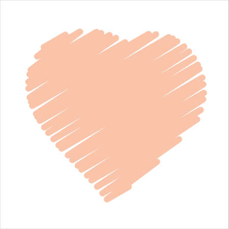 Heart vector illustration. Pink strokes icon on white backgroundのイラスト素材