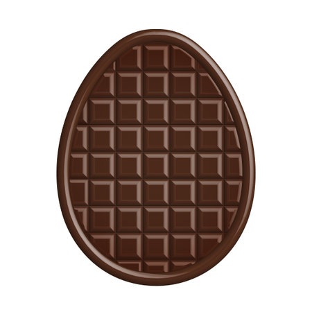 Chocolate Easter Egg on white background. Vector illuatrationのイラスト素材