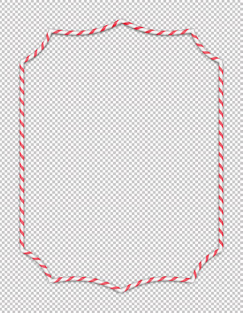 Candy realistic frame on transparent background. Christmas frame for card, banner. Vector illustrationのイラスト素材