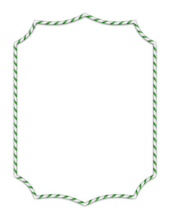 Candy realistic frame on transparent background. Christmas frame for card, banner. Vector illustrationのイラスト素材