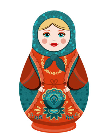 Matryoshka. Russian souvenir vector illustration. Nesting dollのイラスト素材