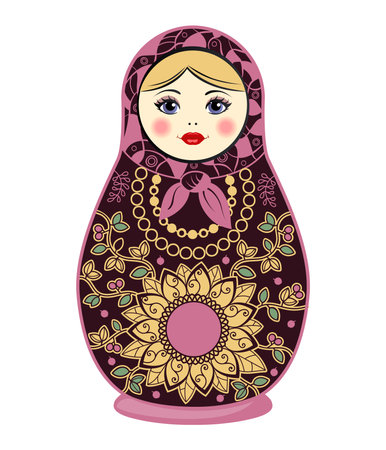 Matryoshka. Russian souvenir vector illustration. Nesting dollのイラスト素材