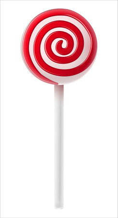 Circle christmas curl candy cane. Lollipops circle. Traditional realistic xmas candy and red, white stripes. Santa caramel cane on white background. Vector illustrationのイラスト素材
