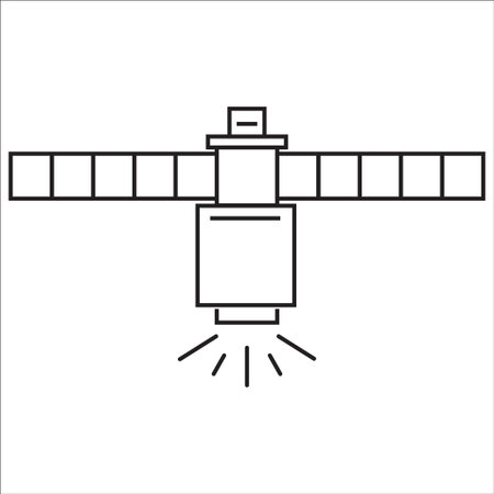 satellite Thin Icons. Driving a truck. Vector illustrationのイラスト素材