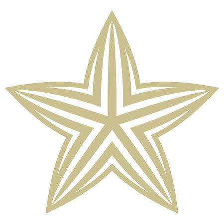 Striped star on white background. Vector illustrationのイラスト素材