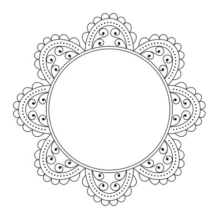 Circle line border. Frame with empty space. Vector backgroundのイラスト素材