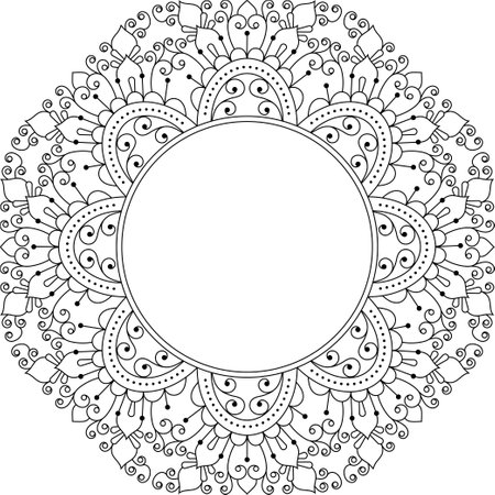 Circle line border. Frame with empty space. Vector backgroundのイラスト素材
