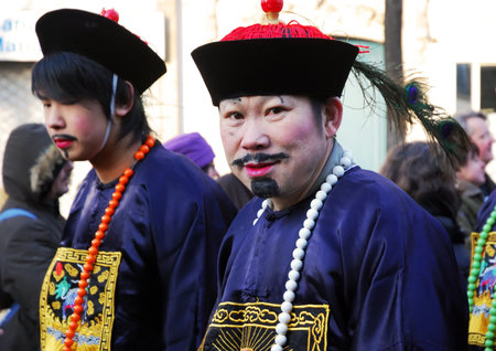 PARIS - JANUARY 31: Chinese New 2009 Year celebration on January 31, 2009 at Hotel de Ville, Paris, Franceのeditorial素材