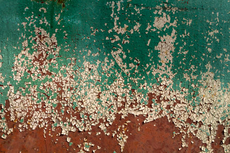 Old grunge vintage background: multicolored rusty metal surface