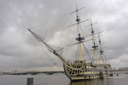 Touristic yacht i the centre of St. Petersburg, Russia
