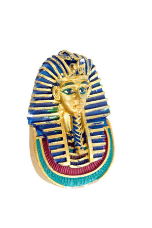 cemetery mask of egyptian pharaoh tutankhamon isolated on white