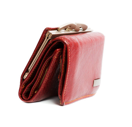 Nice red womans wallet isolated on white