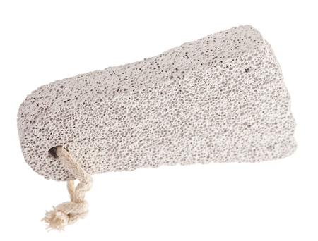 Natural Pumice Stone with rope on white backgroundの写真素材