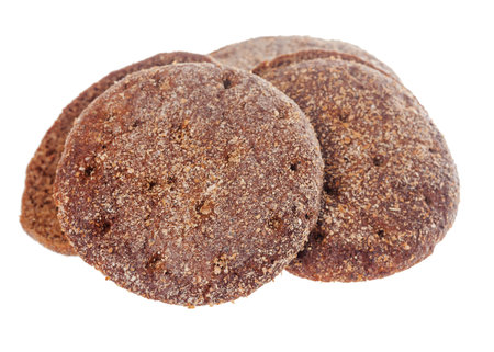 Sliced rye bread pieces isolated on white