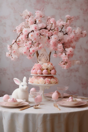 still life with pink flowers