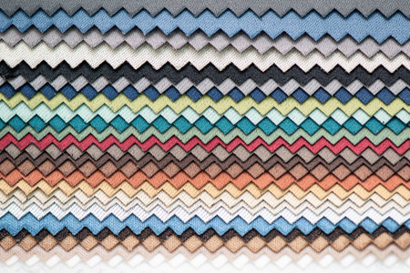 multicolored fabric samples for curtains textile texture zigzag