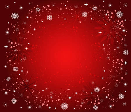 Christmas background with stars, snow and snowflakesのイラスト素材