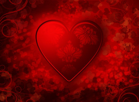 Red valentines background with heart