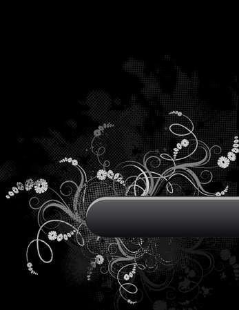 Floral grunge frame with design ornate elementsのイラスト素材