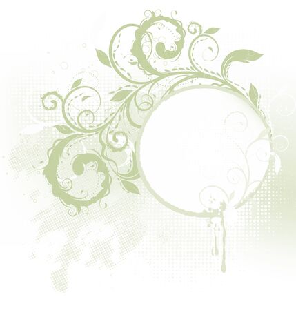 Grunge background with decorative floral designのイラスト素材