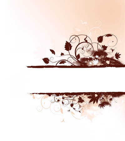 Autumn grunge background with floral designのイラスト素材