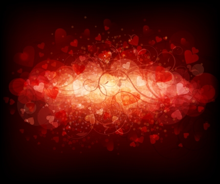 Valentines Background With Design Ornate And Heartsのイラスト素材