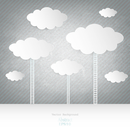Abstract design Clouds With Ladder On Blue Backgroundのイラスト素材