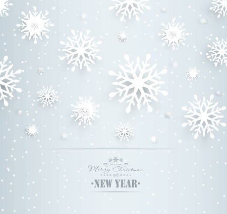 Christmas Design Holiday Background With Snowflakes And Title Inscriptionのイラスト素材