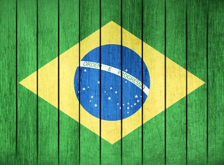 Wooden Flag of Brazilのイラスト素材