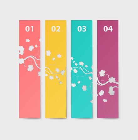 Color Abstract Desirn With Floral Elements And Shadowsのイラスト素材
